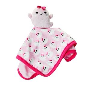 Parent's Choice - Pink Ghost Security Baby Blanket, 11" × 11"